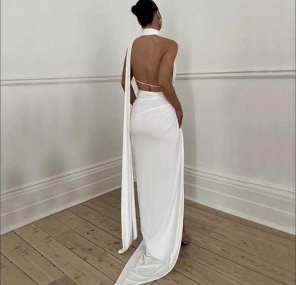 White Asymmetrical Maxi Dress | Luxury Wear Kenya